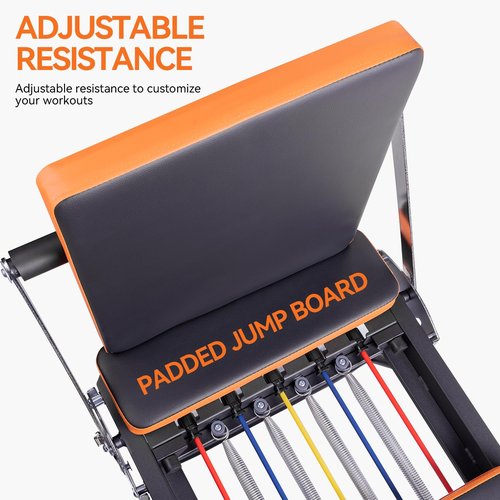 Ntoaujao Pilates Reformer, Foldable Pilates Machine for Home Gym Workout with 4 Springs & 5 Cords, fit for Beginners & Advanced Users, Up to 300 LBS