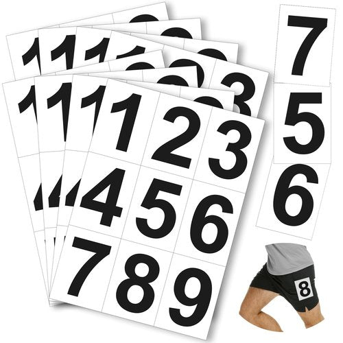 36CM X 24CM Adhesive 1-9 Hip Numbers for Track and Field Race Hip Numbers Hip Tag Stickers Lane Number Sticker Waterproof for Running Speed Skating
