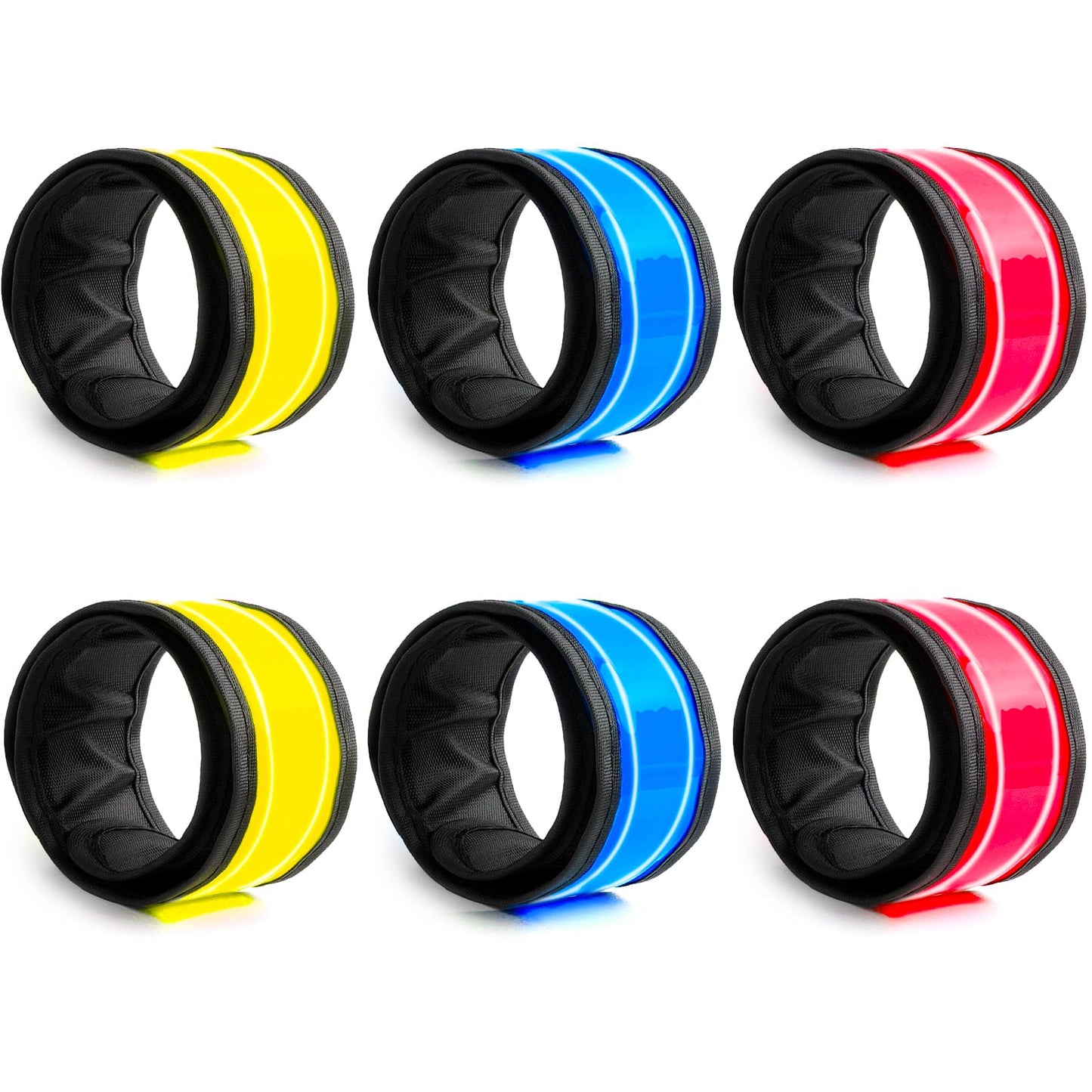 LOBKIN Safety Bracelets, LED Slap Armband Kids Camping Walking at Night Safe LED Light Wrist Light Reflective Belt, Magic Band Running Lights for Runners