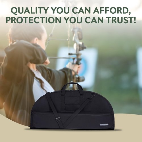 LEGEND Essential Compound Bow Case - Soft Bow Case for Compound Bow & Archery Accessories, Premium Bow Bag with Durable Nylon Fabric, Lightweight Archery Case with Backpack Strap - 36" Interior, Black