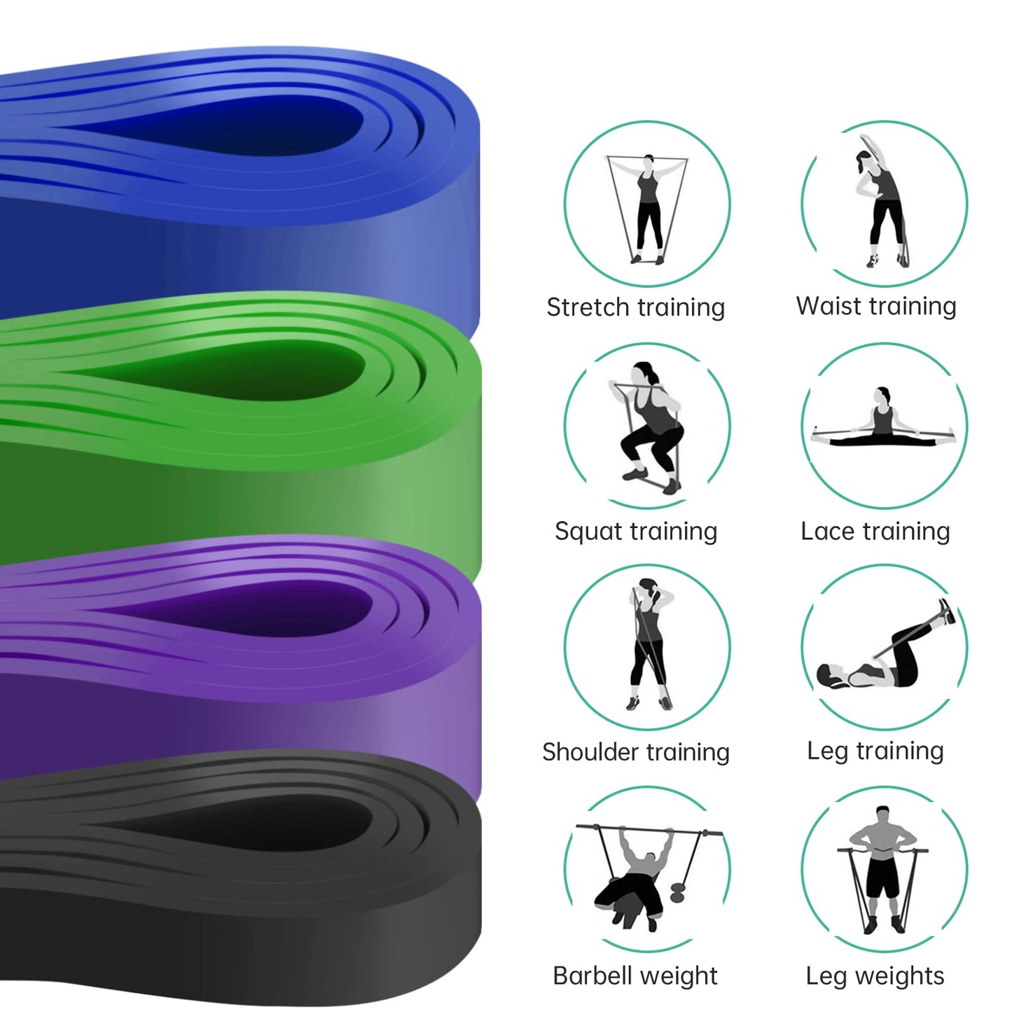 Alllvocles Resistance Band, Pull Up Bands, Pull Up Assistance Bands, Workout Bands, Exercise Bands, Resistance Bands Set for Legs, Working Out, Muscle Training, Physical Therapy, Shape Body, Men Women