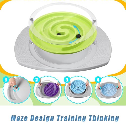 Balance Board Maze, 20 inch Labyrinth Rocking Seesaw with 2 Balls, 3 Replacement Labyrinth Boards, Non-Slip Pedals Indoor Max Load 220 Lbs, Toddler Wobble Board for Sensory Training
