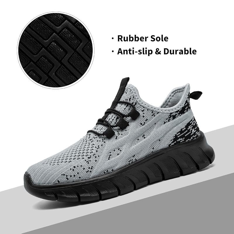 Lightweight Kids Soccer Shoes - Breathable Mesh, Non-Slip Athletic Sneakers Gray/Black TX025+3