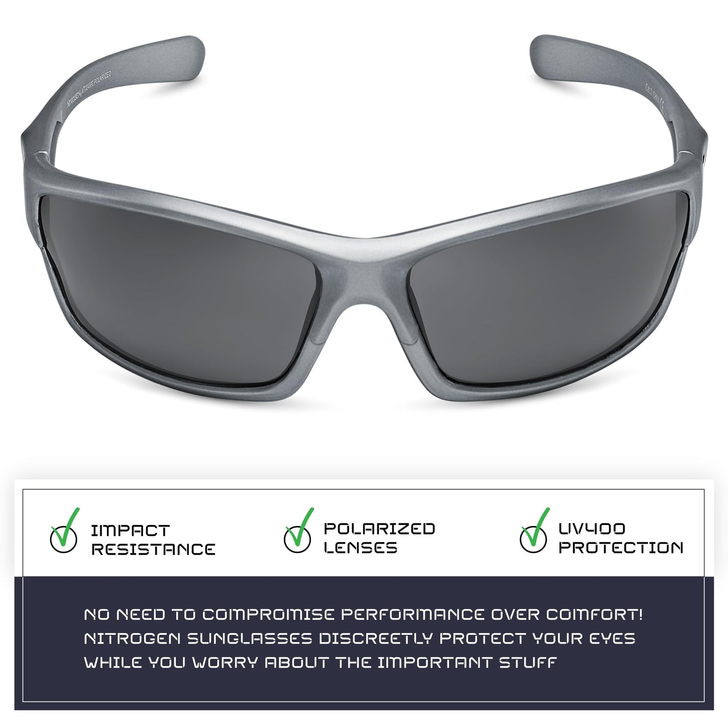 Nitrogen Polarized Wrap Around Sport Sunglasses for Men Women UV400 Driving Fishing Running Sun Glasses