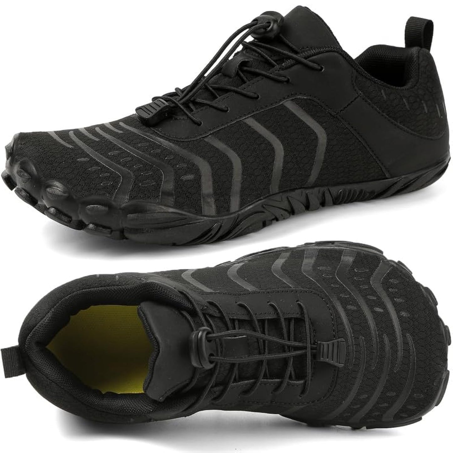 Barefoot Shoes Men Women Minimalist Shoes Zero Drop Workout Cross-Trainer Hiking Water Wide Toe Box Grounded Footwear Weightlifting Walking Black