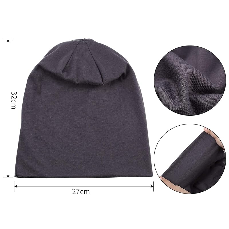 Outus 6 Pieces Knitted Slouchy Beanie Hat – Lightweight Cotton Bamboo Fiber Cap