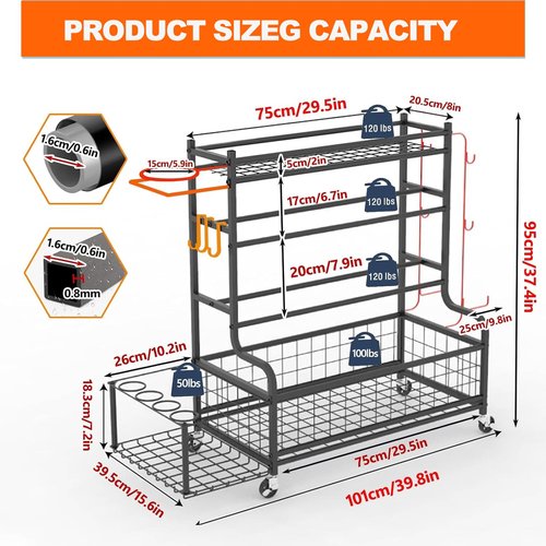 Dumbbell Rack, 5 Tier Heavy Duty Weight Racks with Wheels and Hooks, 500LBS Strength Training Storage Organizer Weight Stand, Tree Shape Home Gym Storage Dumbell Holder for Kettlebells,Yoga Mat
