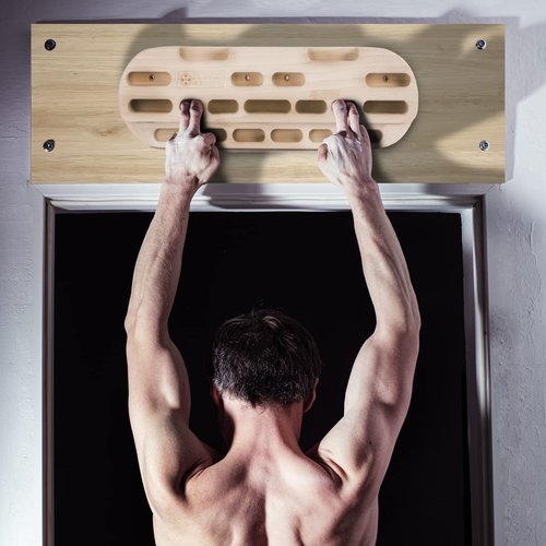POWER GUIDANCE Rock Climbing Hangboard Wooden Hand Grip Strengthener Forearm Exerciser for Climbers Athletes