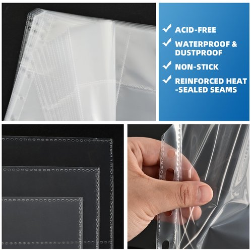 400 Pack 9 Pocket Trading Card Binder Pages, Holds 7200 Cards, Thickened Binder Sleeves, 3 Ring 9 Pocket Sheets for Sports Cards, Coupons Cards