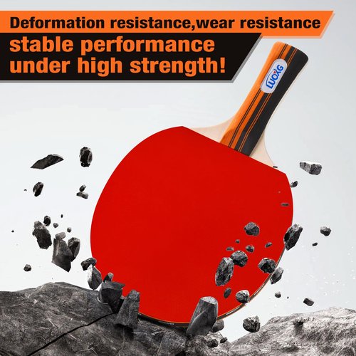 LUOXG Ping Pong Paddles Set of 4, Ping Pong Paddles and Balls, Table Tennis Rackets Set Suitable for Indoor and Outdoor Games, Family Games