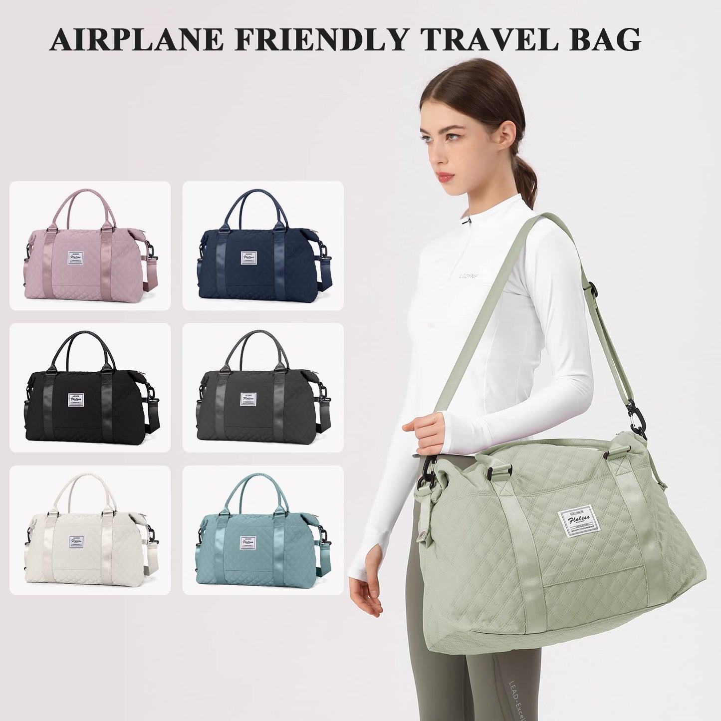 Travel Duffel Bag,Overnight Weekender Bags for Women with Wet Pocket