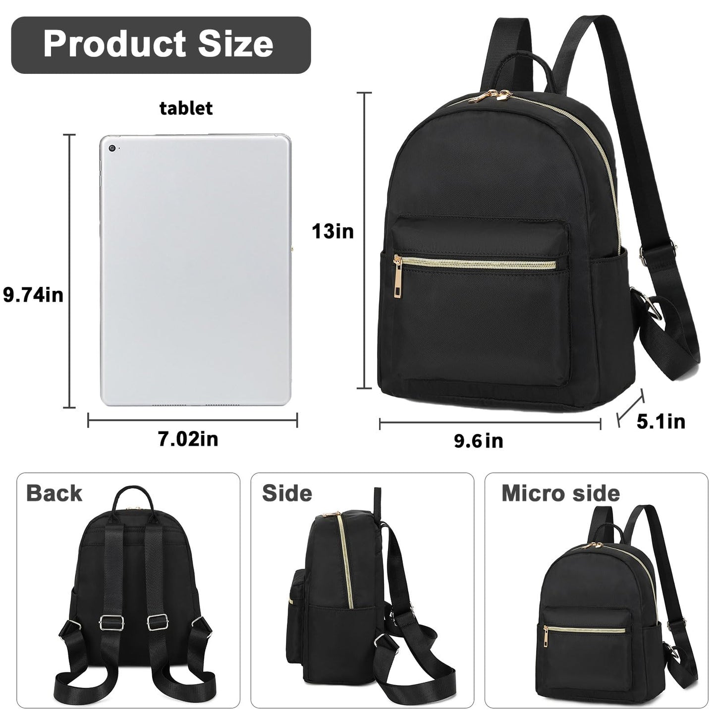 BTOOP Mini Backpack Women Girls Water-resistant Small Backpack Purse Shoulder Bag for Womens Adult Kids School Travel