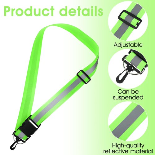 Xthrotsenk Reflective Sash for Walkingt High Visibility Reflective Running Gear with 2 Wrist Straps Night Walking Safety Gear for Night Walking Cycling Running Jogging Hiking (Green)
