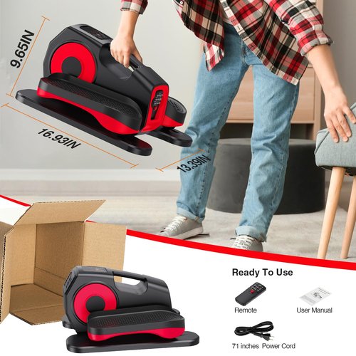 Under Desk Elliptical Machine,Leg Exerciser as Seen on Tv for Seniors with 15 Adjustable,Electric Seated Pedal Exerciser,Forward & Reverse Direction,Manual & Auto Mode for Home Office