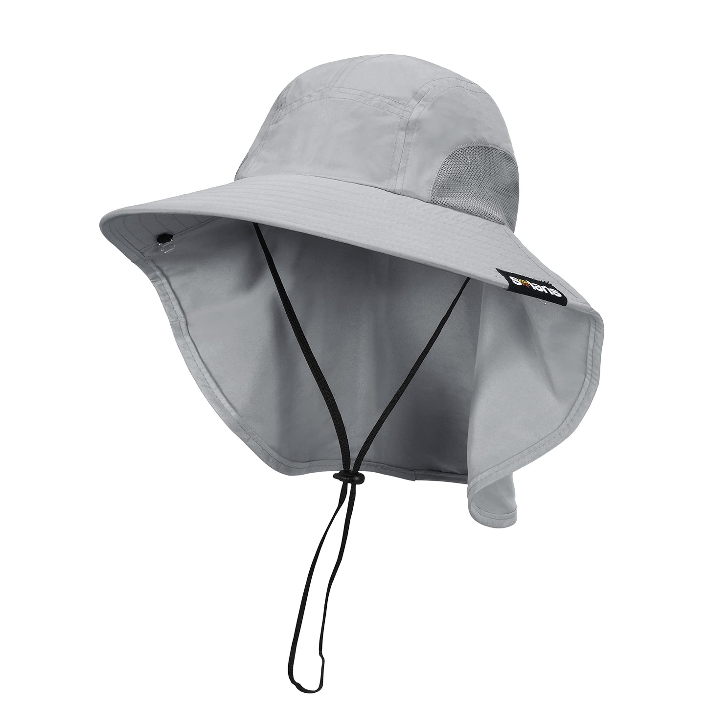 Tirrinia Neck Flap Sun Hat, Wide Brim Hiking Safari Fishing Hat for Men&Women, Breathable Outdoor Sun Protection Hat for Summer Adventures Gray