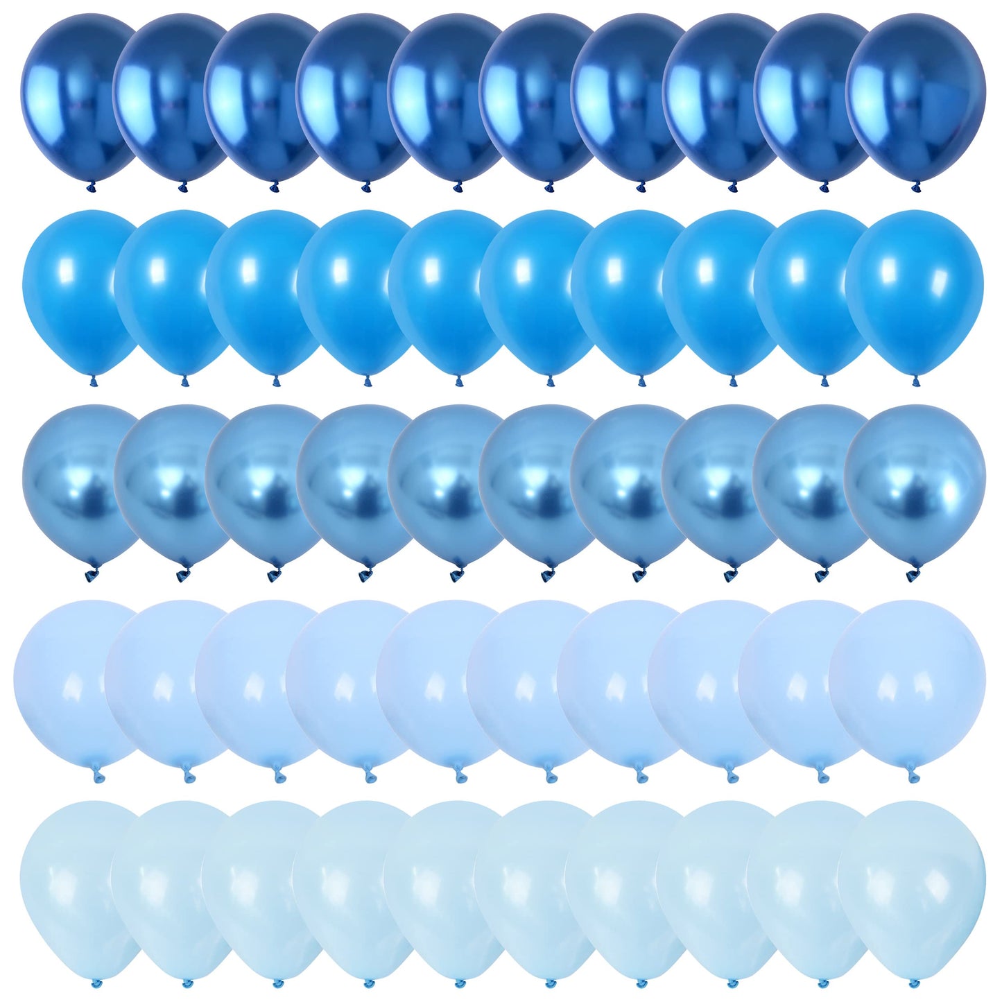 Blue Balloon Set, 60 Packs 12 Inches Metallic Balloons Pearl Macaron Baby Blue Balloon Light Blue Mixed Ballons for Bridal Shower, Boy Baby Shower, Birthday Decorations, Wedding Party