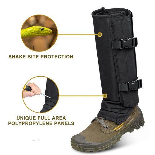 skiguard Snake Guard Snake Gaiters, Waterproof Snake Chaps for Lower Legs, Snake Bite Proof Guardz Gaiters, Snake Guardz Fit for Men & Women, Adjustable Size for Hunting Hiking and Farm