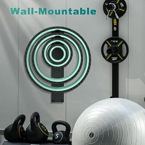 TOPHDY Yoga Wheel Rack - Metal Wall Mount Storage for Back Roller Wheel, Fit 4 Size Yoga Wheel for Back Pain & Stretching As Yoga Room/Home Gym Decor (Not Included Yoga Wheel)