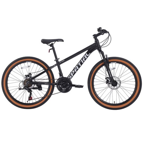SPATIAL 24 Inch Mountain Bike,Kids Bike 21 Speeds with Disc Brakes,Kids Bicycles for Boys and Girls Age 7-12,Aluminum Frame Bike (Black)