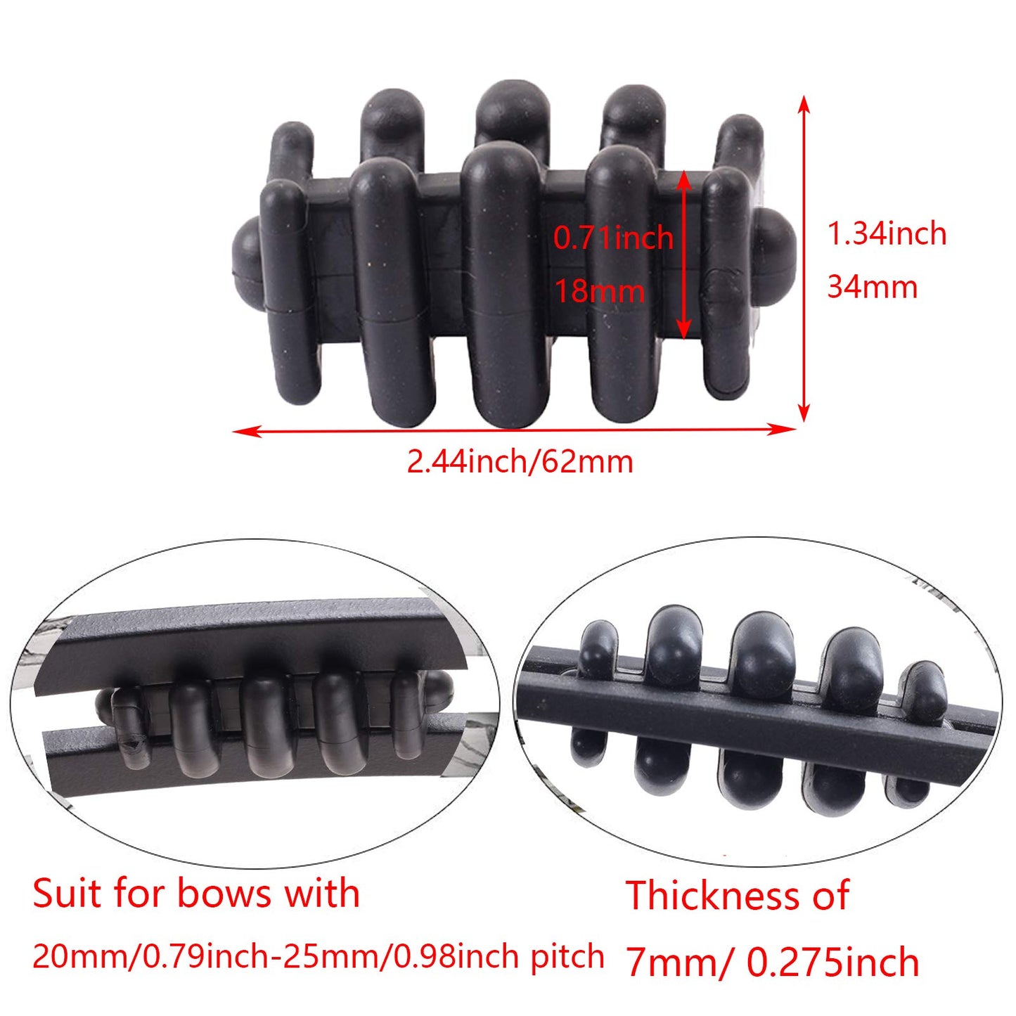 2 pcs Compound Bow Limb Dampeners Archery Bow Stabilizer Silencers Archery Shock Absorber Vibration Dampener