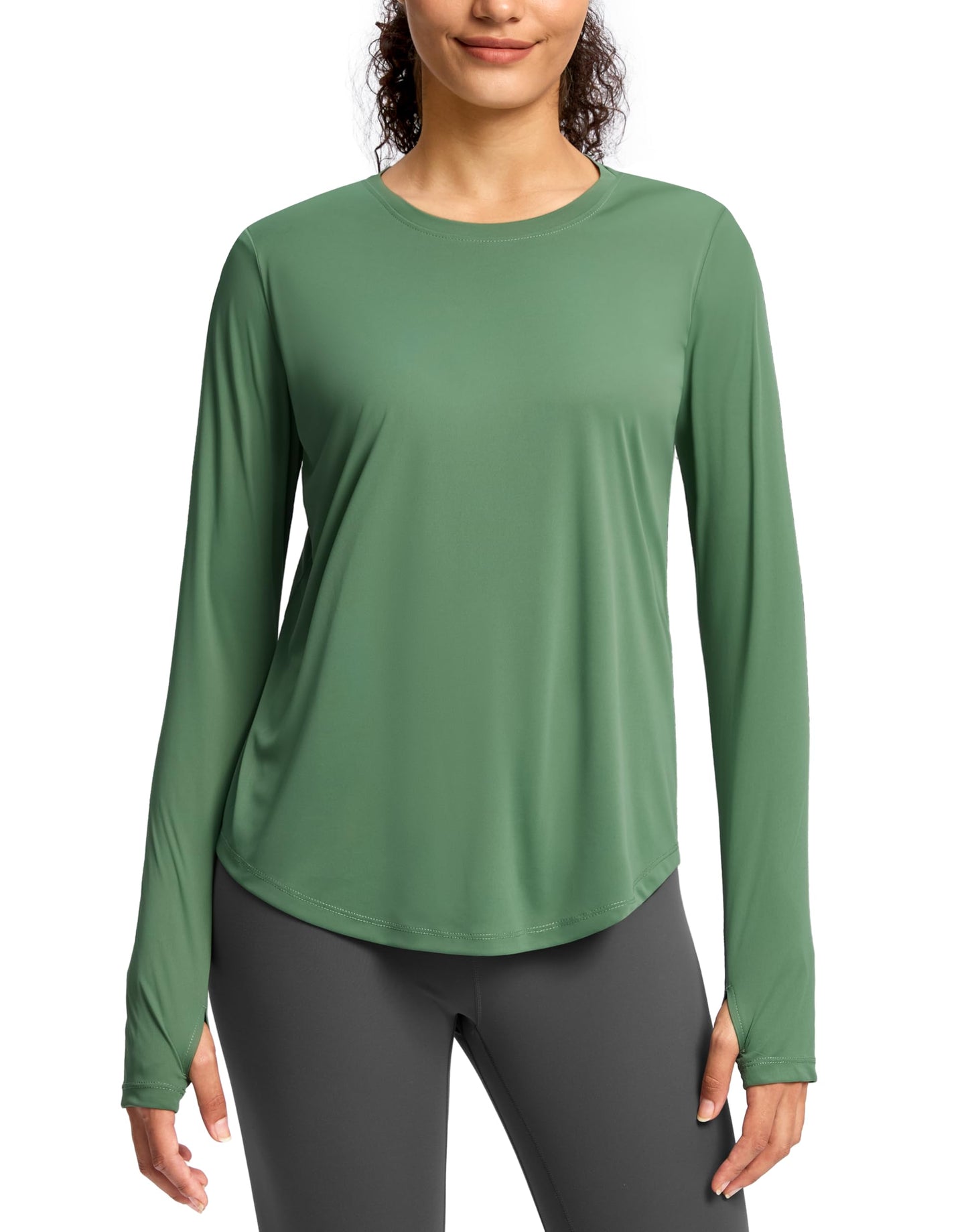 Soothfeel Lightweight Long Sleeve Workout Tops for Women Gym Running Athletic UPF 50+ Sun Shirts Tees Moisture Wicking