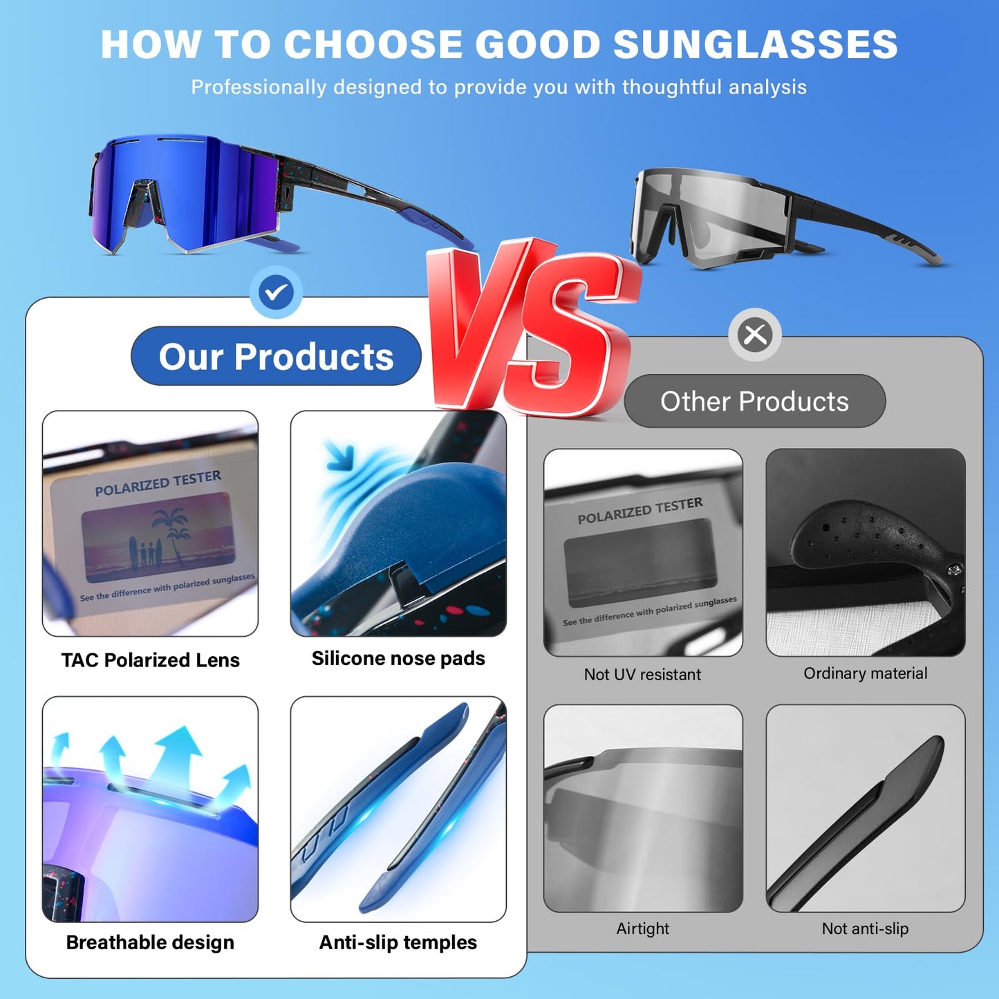 DioKiw 5PACK Polarized Kids sunglasses Youth Softball Cycling Sports Sun Glasses Boys Girls UV400 Protection Goggles