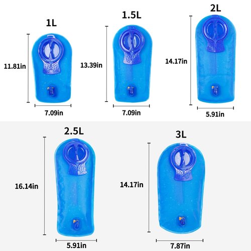 Unigear Hydration Bladder, 1.5L/2L/2.5L/3L Water Bladde Non-BPA and odorless for Backpacking, Biking, Hiking and Camping (Blue, 2L)