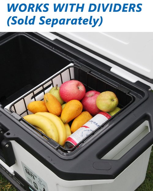 Cooler Basket for Ninja FrostVault 50qt Hard Cooler & 45qt/65qt Wheeled Cooler - Heavy-Duty Organizer Rack for Storage, Dry-Goods Basket for Perfect for Camping Trips or Outdoor Parties, Black
