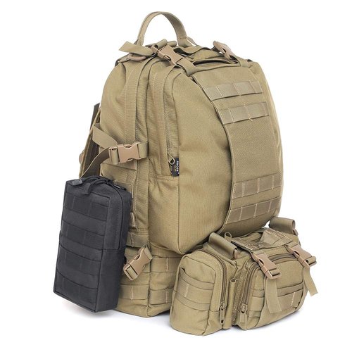 Tacticool 2 Pack Molle Pouches - Tactical Compact Water-Resistant EDC Pouch (2 Pack-Black)