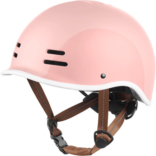 Retrospec Remi Kids' Bike Helmet for Youth Boys & Girls- Bicycle Helmet with Built-in Visor and Adjustable Reflective Straps for Skateboarding, Scooters, Rollerblading - Blush - 49-53cm
