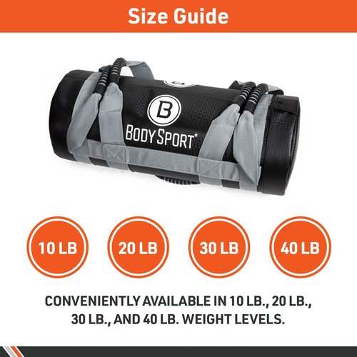 Body Sport Weight 20 lb. Weight Training Bags – Heavy Duty Weighted Bag for Fitness, Conditioning and Training