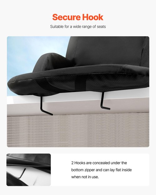 VEVOR Stadium Seat with Back Support, Wide Bleacher Seat Back, Folding Padded Cushion Stadium Chair, Portable Reclining Chair with Hook Pocket Cupholder, Ideal for Sport Event Beach Camping Concert