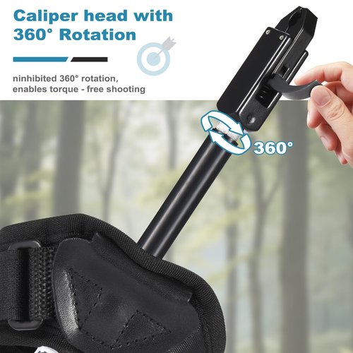 Jimtoiny Compound Bow Release Aid Trigger, Professional Adjustable Wristband Archery Thumb Releases Buckle for Hunting Shooting Accessories, Black Wrist Strap