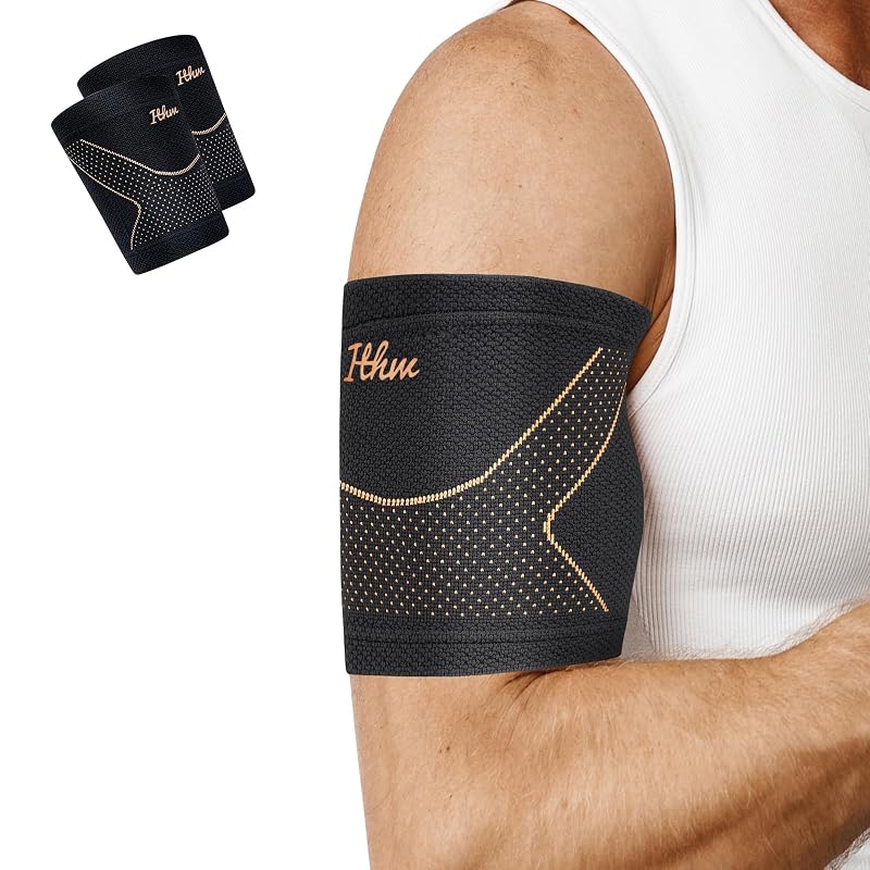 Copper-Large Upper Arm Tendonitis Brace – Bicep/Tricep Support Sleeve