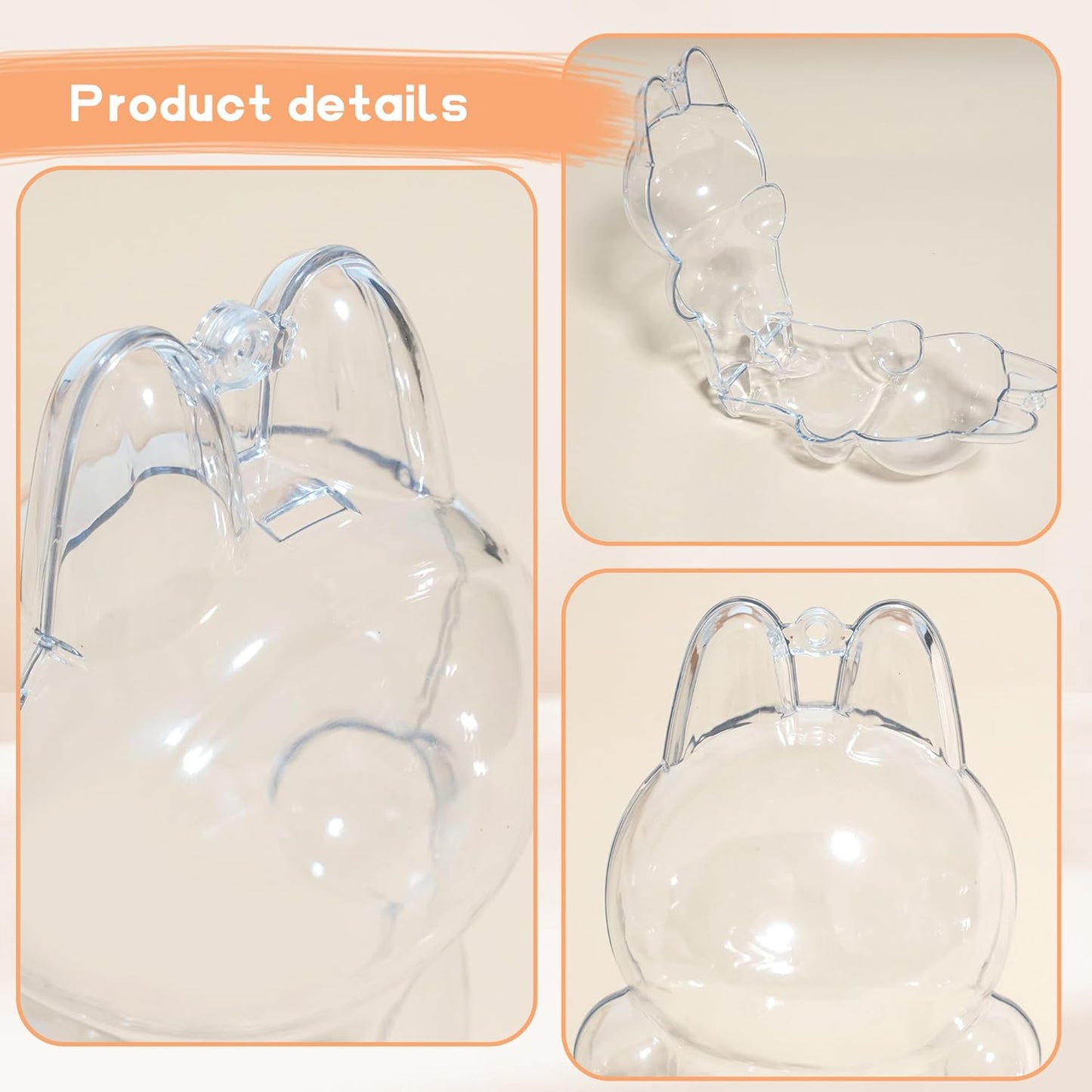 1PCS Protective Case Compatible with LABU The Monsters Exciting Macaron - Clear Plastic Box with Keychain & Anti-Loss Silicone Strap,Plastic Clear Display Box(No Doll Included,17CM)