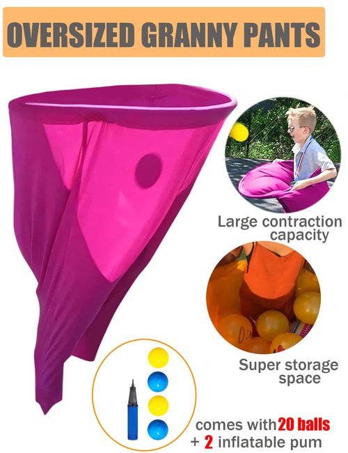 Granny Pants Yard Game - Big Granny Pants Outdoor Games for Adults with Bouncy Balls, Giant Pants Outdoor Recreational Tossing Game, Team Relay Family Reunion Party Field Game Set