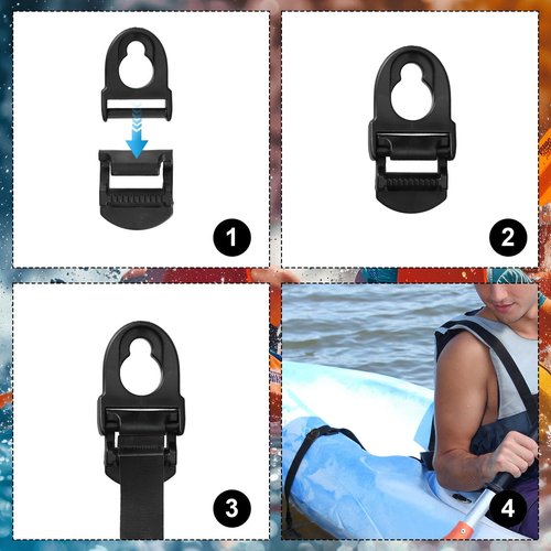 4 Sets Kayak Seat Clips, Kayak Seat Clips and Hooks Seat Buckle Kayak Seat Repair Kit Compatible with Lifetime Boat Kayak, Kayak Accessories and Replacement Parts
