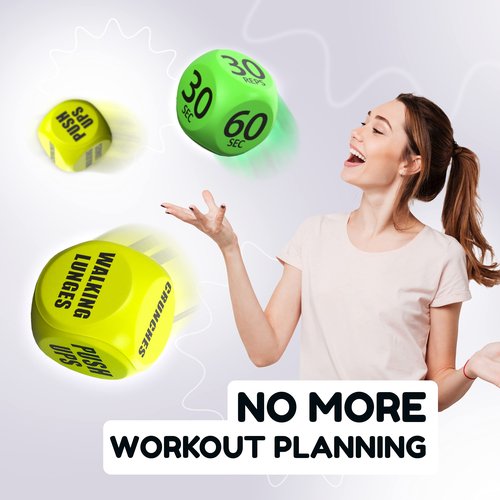 TidyFriend Exercise Dice, 6 Sided Foam Fun Workout Dice for Solo or Group Classes, Great Dynamic Exercise Equipment (Yellow)