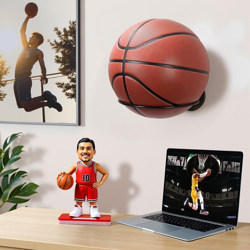 KIFFRIDE 4 Packs Basketball Holder Wall Mount,Universal Ball Holder Wall Mount,Basketball Racks for Balls,Suitable for Basketball,Soccer,Volleyball,Football Ball Stand