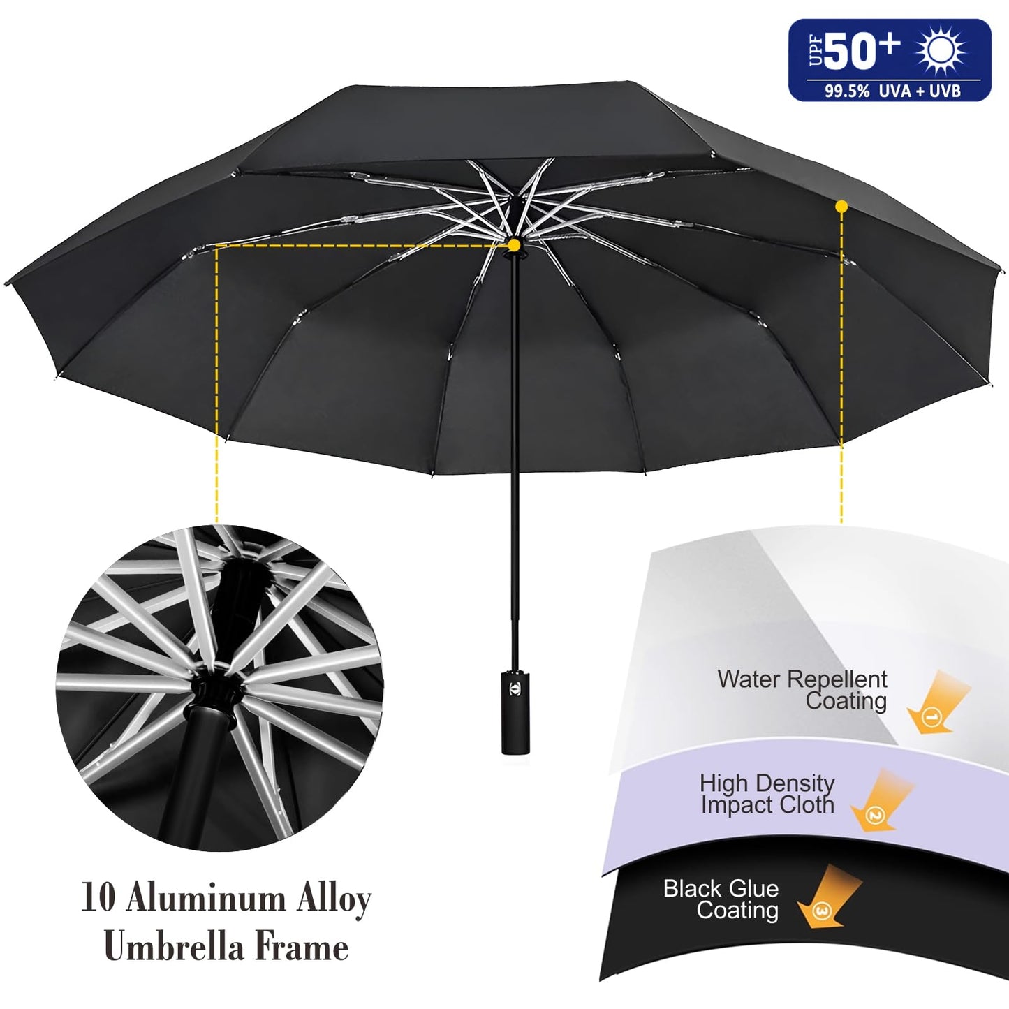 XLINGZA UPF 50+ Beach Umbrella with Adjustable Universal Clamp