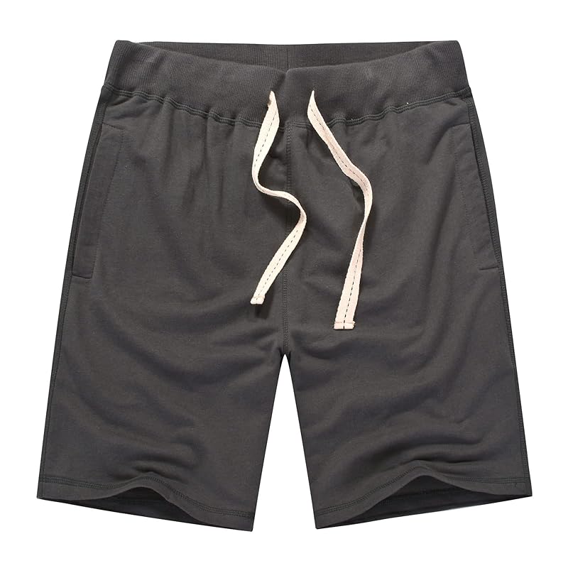 Mens Casual Cotton Sweat Shorts with Pockets - Anchor Gray, Large (AMY COULEE)
