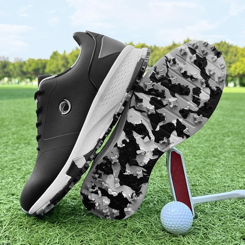 Ifrich Men’s Spikeless Golf Shoes Black+11 - Comfortable, Non-Slip Walking Sneakers
