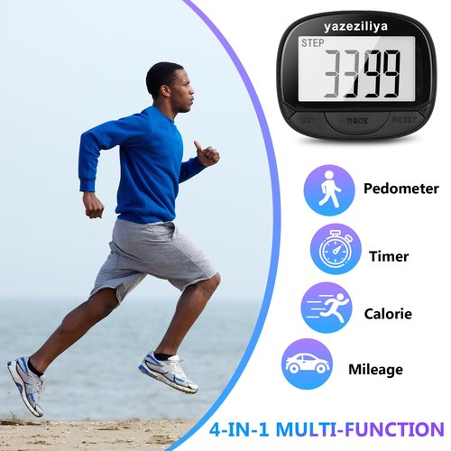 Pedometers,Simple Clip-on Pedometer for Walking, Running Steps and Miles,trispor Counter for Timing and Calorie Counting,Small Step Tracker for Women, Men, Kids and Seniors.