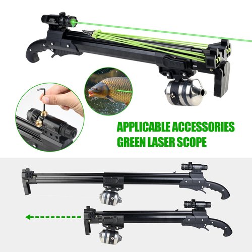 Catch&Hunt Fishing Slingshot, Professional Pole Stretching Shooting Catapult with Metal Fishing Wheel, Fish Dart, and Rubber Band