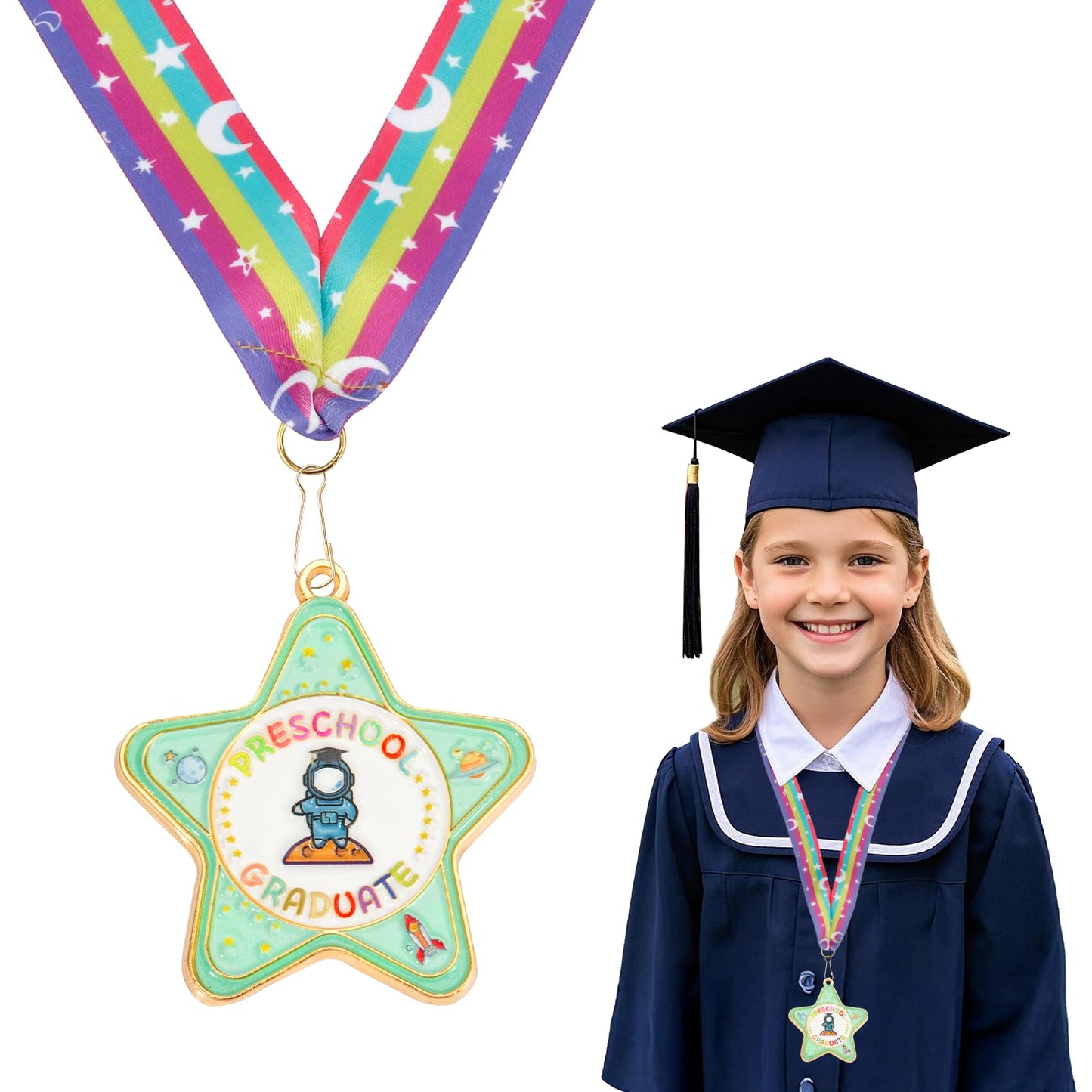 Preschool Kindergarten Graduation Medal, Preschool Kindergarten Congrats Graduation Medal for Kids, Metal Medals Awards Medallion with Neck Ribbon for Kids Students Graduate Gift Party Decoration 2026