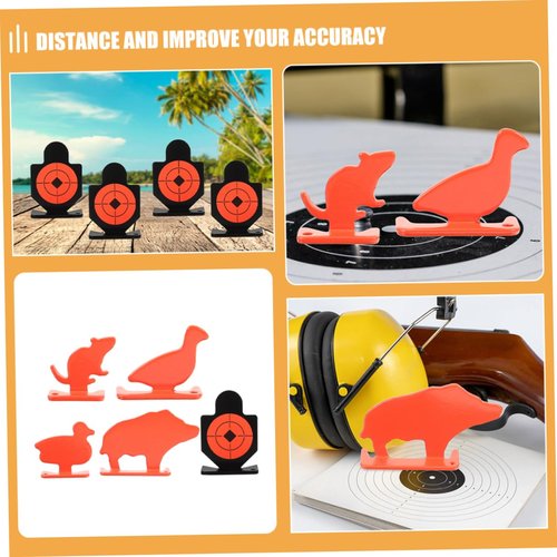 Balacoo Stainless Steel Shooting Targets 8pcs Metal Animal Targets for Range Easy Setup for Archery Practice