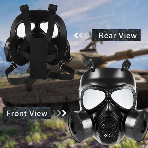 Airsoft Mask, M04 Airsoft Protective Gas Mask, Full Face Eye Protection Skull Mask with Adjustable Strap for Tactical BB Outdoor Sport Game CS Shooting Movie, Cosplay Costume, Halloween Masquerade