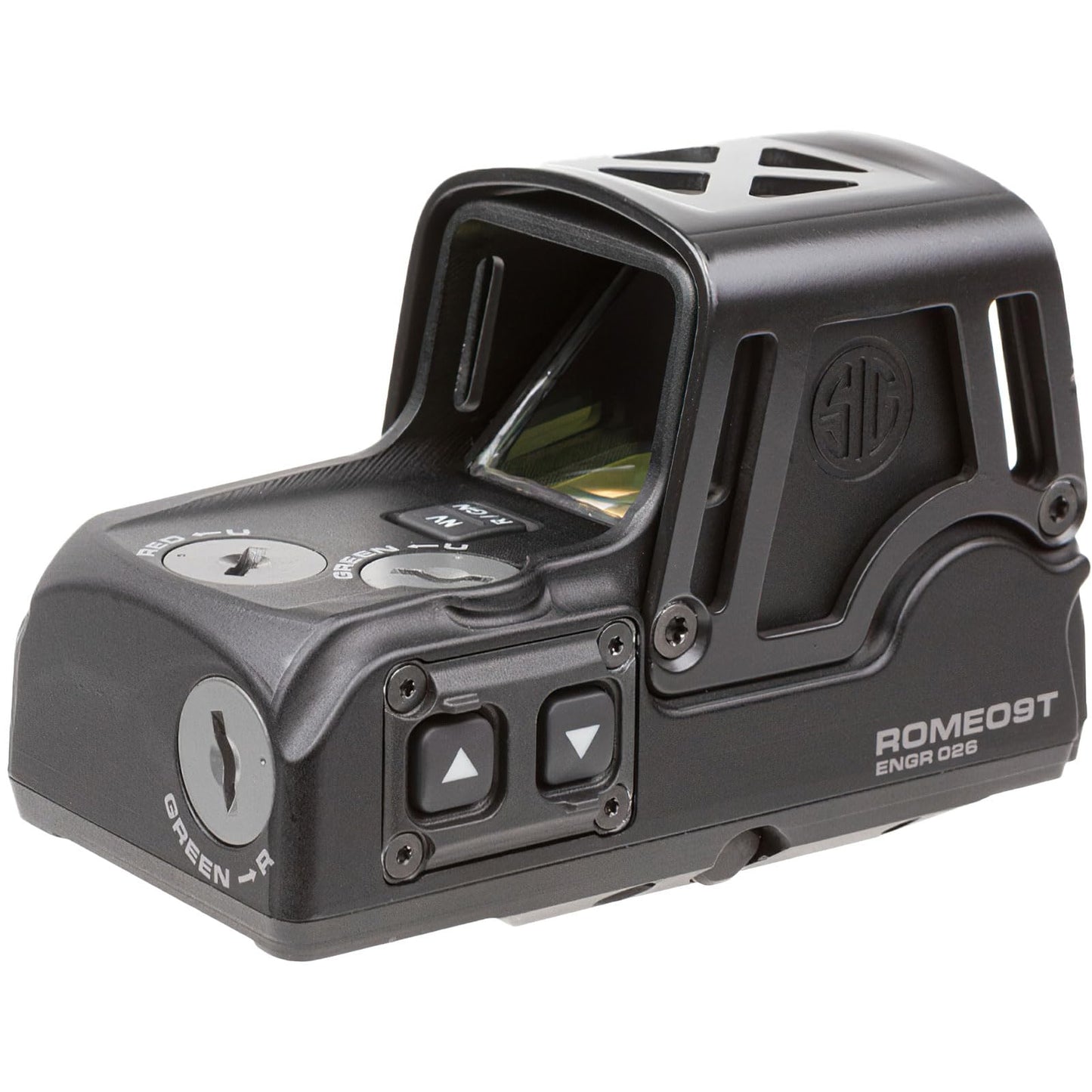 Sig Sauer ROMEO9T 1x38mm Red Dot Sight - Dual Color Reticle, Red/Green Illumination, Fogproof, Waterproof, 0.5 MOA, Black