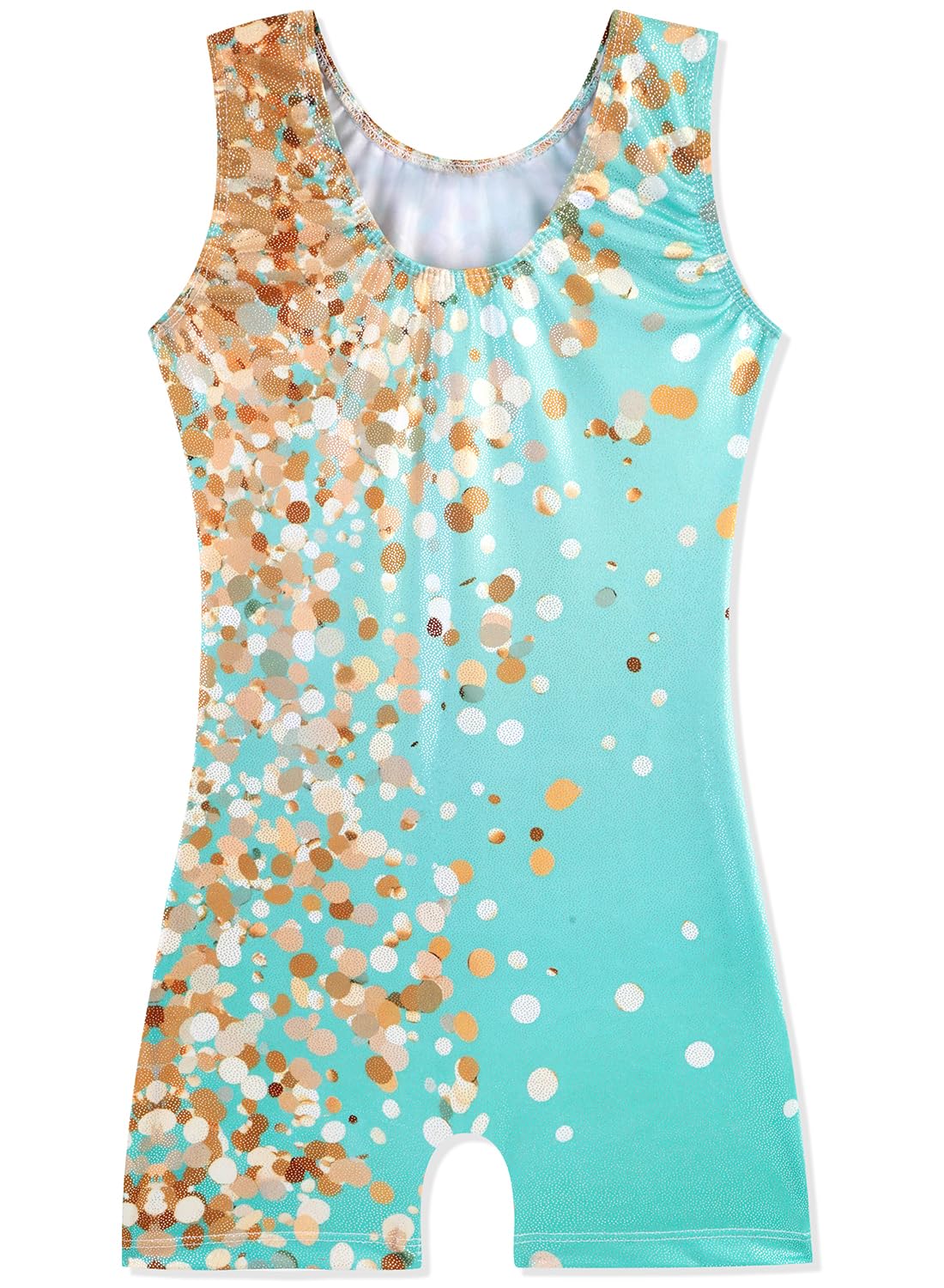 HOZIY Kids Leotards Gymnastics 2t 3t Aqua Blue Gold Sequins Glitter Shiny Sparkly Sparkle Biketard Kids Leo Equipment Unitard Outfits