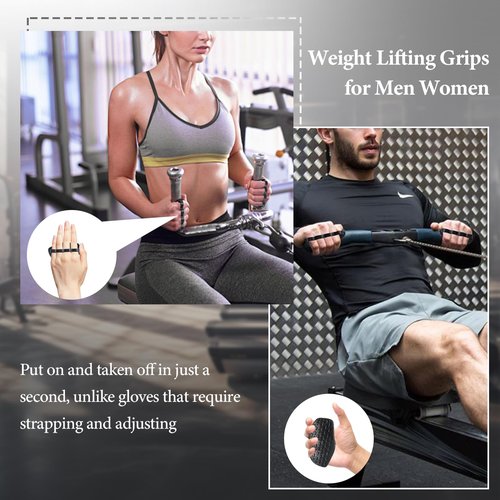Weight Lifting Grips for Men Women, Silicone Gym Hand Grips Pull Up Grips, Anti-Slip Workout Gloves for Weight Lifting, Dumbbell, Gym Training and Exercise, 2Pcs